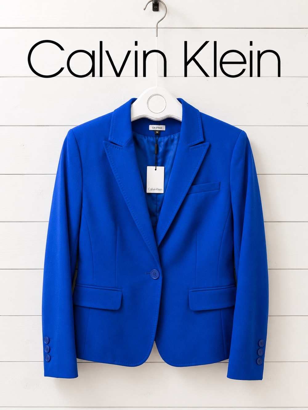 CALVIN KLEIN Royal Blue One-Button Blazer Size 14 NWT